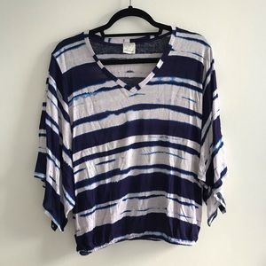 NWT ELLA MOSS blouse in blue tie-dye - size S
